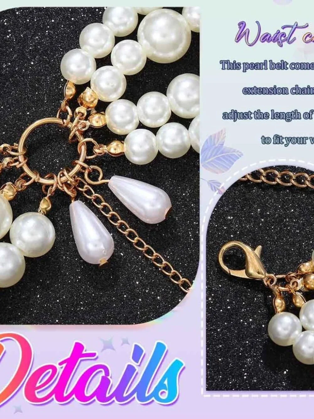 Pearl Waist Chain Layered Rave Fashion Beach Body Jewelry Chains for Women